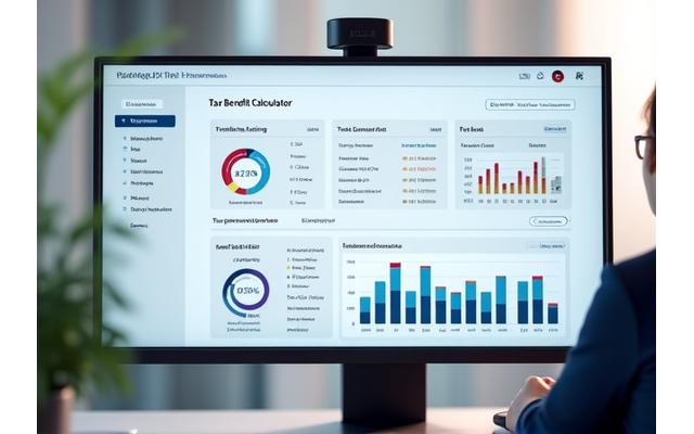 Steuervergleichs-Dashboard mit grafischer Darstellung der Ersparnisse