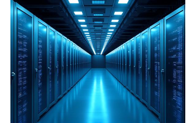 Modernes Rechenzentrum oder Serverraum, symbolisiert eine robuste operationelle Infrastruktur für Finanzdienstleistungen.