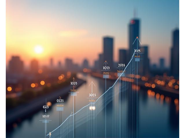 Eine historische Zeitleiste mit wichtigen Meilensteinen der Advisette Investments AG vor der Kulisse der Frankfurter Skyline bei Sonnenuntergang.